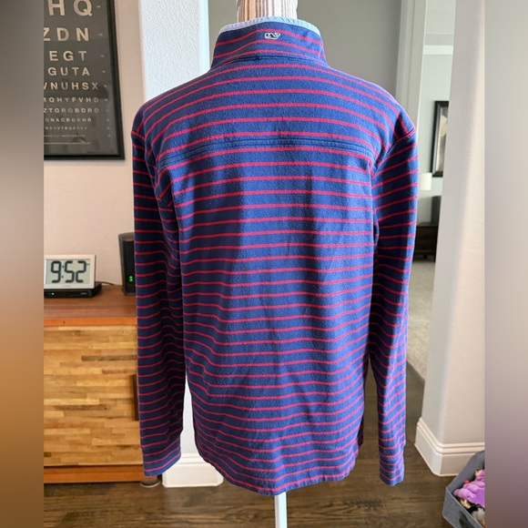 Vineyard Vines Navy and Red Striped Polo long sleeve - Picture 12 of 16